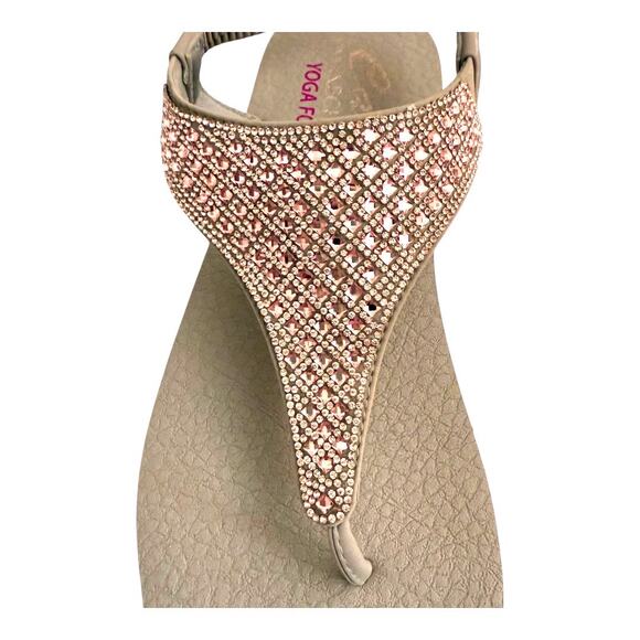 Cali for Skechers Yoga Foam Embellished Sling Back Sandals Taupe -Size 10 - Picture 3 of 8